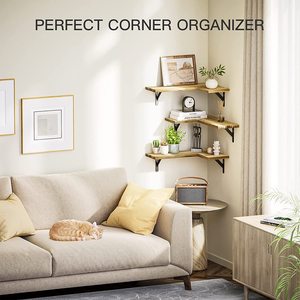 Gỗ hiện đại nổi kệ treo tường góc kệ cho lư<span class=keywords><strong>u</strong></span> trữ hiển thị trong phòng ngủ nhà bếp phòng khách hoặc văn phòng - Product Image 2