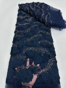 Ni. Ai thiết kế mới thêu tua ren sequin thêu vải thanh lịch ngọc trai Net ren may vải - Product Image 2