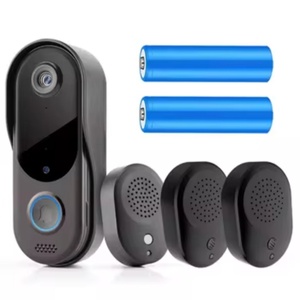 กริ่งประตูวิดีโออัจฉริยะแบบไร้สายพร้อมกล้อง Wifi  แบบชาร์จไฟได้ พร้อมจอภาพ - Product Image 1
