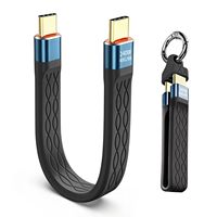 Correa de Silicona Flexible para Cable USB, USB-C a USB-C, Colgante para Mochila, Transferencia de Datos y Carga de 240W, Llavero