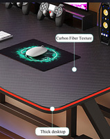 Bureau d'ordinateur en fibre de carbone noire de haute qualité en gros, table de jeu PC