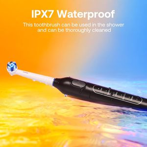 Brosse à dents électrique rotative avec 8 têtes de brosse douces, écran LED, étanche IPX7, blanchiment des dents et 5 modes pour usage domestique - Product Image 6
