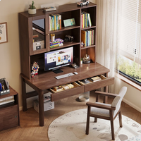 Bureau d'étude pour enfants en bois massif avec bibliothèque intégrée, table d'écriture pour enfants, ensemble de chaises réglables pour la chambre à coucher, vente en gros d'usine