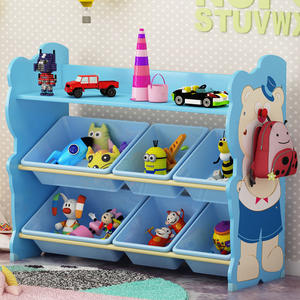 ตู้เก็บของเล่นสำหรับเด็กเฟอร์นิเจอร์ชั้นหนังสือไม้ประกอบง่าย - Product Image 2