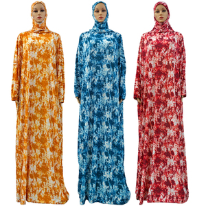 Modello caldo Big Free Size Women Robe 6 colori Tie-dye abito Hijab musulmano Abaya Dubai arabo medio oriente Africa abito caftano con cappuccio