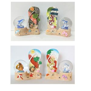 Home Ocean Creative Crafts <b>Decorative</b> Resin Flip-Flops Animal Figurines Art Deco Design <b>Shoe</b> Ornaments Novelty Water Snow Globe - Product Image 2