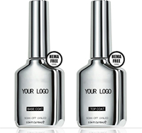 Abrltino PRO Nouveau Gel Fonctionnel Transparent Sans HEMA avec 10 Options, Fiche de Données de Sécurité (MSDS), OEM 15ml, Top Coat et Base Coat, Gel de Base Caoutchouc, Vernis à Ongles
