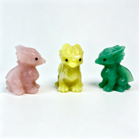 Dragon en cristal sculpté de 5 cm en gros, pierre de guérison en jade, dragon volant pour la décoration intérieure Feng Shui et les cadeaux