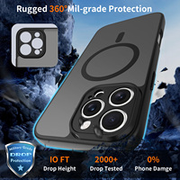 Coque de protection intégrale de luxe pour iPhone 16 17 18 Pro Max, finition mate effet peau, antichoc, magnétique, personnalisable, vente en gros