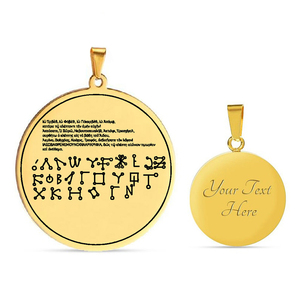 HLSS533 <span class=keywords><strong>El</strong></span> <span class=keywords><strong>alfabeto</strong></span> angelical <span class=keywords><strong>Alfabeto</strong></span> celestial Alfabetos hebreos y griegos Talismán Amuleto Collar colgante de acero inoxidable - Product Image 5