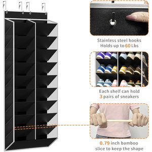 Over the Door <b>Shoe</b> Organizer, 10-Tier <b>Shoe</b> Holder with 20 Wide Deep Pockets, Mesh Hanging <b>Shoe</b> <b>Rack</b> - Product Image 5
