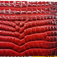 Cuir artificiel PVC à motif crocodile pour la fabrication de pochettes en cuir, bicolore haute brillance, MOQ 1 yard, en stock, livraison rapide