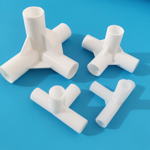 อุปกรณ์เสริมขายส่ง ตัวยึดพลาสติก PP แบบมุมฉาก ตัวแปลงมุมฉากสี่ทาง สามมิติ สำหรับราวแขวนผ้า - Product Image 2