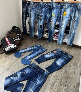 <span class=keywords><strong>Jeans</strong></span> dritti da <span class=keywords><strong>uomo</strong></span> transfrontalieri in denim, casual, traspiranti, lavaggio medio, con strappi, aderenti, <span class=keywords><strong>estivi</strong></span>, colorati, all'ingrosso - Product Image 6