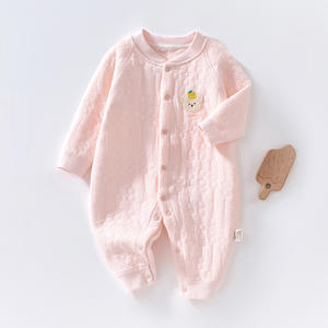 <span class=keywords><strong>Combinaison</strong></span> pour bébé nouveau-né en coton 100% matelassée et chaude pour l'automne et l'hiver, style décontracté pour garçons et filles, motif de dessin animé, tricot épais - Product Image 4