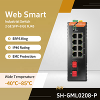 Switch Gigabit Industrial Inteligente con 2 SFP y 10 RJ45, Duplicación de Puerto LACP, Control de Tormenta, QoS, 20Gbps para Redes de Fábrica, Full Duplex