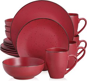<span class=keywords><strong>Service</strong></span> <span class=keywords><strong>de</strong></span> vaisselle <span class=keywords><strong>en</strong></span> céramique rouge, 16 pièces, pour 4 personnes, assiettes mates, vaisselle <span class=keywords><strong>en</strong></span> <span class=keywords><strong>grès</strong></span> - Product Image 1