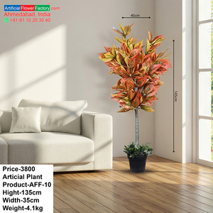 Planta Artificial de Croton en Maceta Petra, Planta Decorativa de Tacto Real para Interiores y Exteriores, para Decoración del Hogar, Oficina y Hotel - Product Image 6