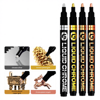 Marqueur permanent Guangna 843 à effet miroir chromé brillant, peinture réfléchissante à base d'huile, stylo DIY pour modèle Gundam, argent électroplaqué métallique