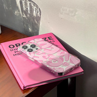 Coque de téléphone transparente en gelée double couche TPU avec motif graffiti, compatible avec iPhone 16, 15, 14 Pro, vert, rose, bleu, transparente.