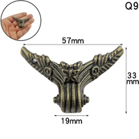 Boîte en bois sculptée antique accessoires de protection des pieds boîte à bijoux protège-jambes de meubles décoratifs à quatre côtés
