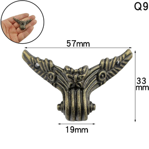 Caja de madera tallada antigua, accesorios de protección para pies, <span class=keywords><strong>joyero</strong></span>, muebles decorativos de cuatro lados, protectores de piernas - Product Image 5