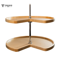Diseño Moderno de Gabinetes de Cocina de Madera Maciza y Metal con Almacenamiento Lazy Susan, Impermeables y Ecológicos para Cocina