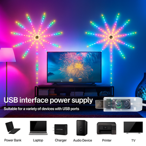 Ứng Dụng Điều Khiển Âm Nhạc Đồng Bộ Chế Độ Mic USB 5V Phòng Chơi Game Môi Trường Tường Gắn Tự Làm Bố Trí Trang Trí Nội Thất Pháo Hoa Cổ Tích Chuỗi Đèn - Product Image 3