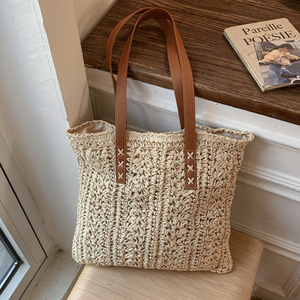 Sac fourre-tout décontracté doux style forêt, sac à bandoulière tissé tendance transfrontalière pour la plage et l'été, également disponible comme sac à main - Product Image 2