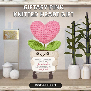 Muñeca <span class=keywords><strong>de</strong></span> Ganchillo Hecha a Mano 100%, Flor <span class=keywords><strong>de</strong></span> Hilo en Maceta con Corazón Rosa, Decoración Eterna, Regalo para San Valentín, Oficina o Escritorio - Product Image 3