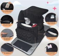 Baby-Wickelrucksack, Multifunktionale Babytasche für Mama und Papa, Großer Wickelrucksack mit Wickelunterlage