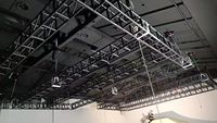 Equipo de Escenario, Estructura de Techo Portátil para Interiores y Exteriores, Color Negro y Rojo, para Eventos, Conciertos, Soporte para Altavoces Line Array, Soporte para Luces