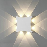 Applique murale LED carrée moderne minimaliste étanche intérieur/extérieur en aluminium 3500K blanc chaud AC 85-265V pour chambre et salon Ra80