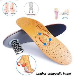<span class=keywords><strong>Semelle</strong></span> <span class=keywords><strong>orthopédique</strong></span> en cuir pour pieds plats soutien de la voûte plantaire chaussures orthopédiques semelles pour pieds plats hommes femmes enfants O/X jambe corrigée - Product Image 2