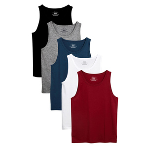 Oem/odm 95% Cotton 5% Spandex Solid Cotton Mens Tank Top Fitness Essentials Men's Regular-Fit Men's Undershirts