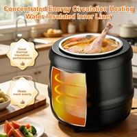 Marmite Chauffante Électrique Commerciale 10L pour Soupe, Conteneur Isotherme pour Porridge, Pot de Maintien au Chaud pour Buffet de Petit-Déjeuner d'Hôtel, Réchaud à Soupe