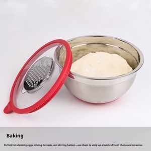 Aço inoxidável Saladeira Set Tigela De Mistura Cozinha Baking Egg-beating Cooking Salad Basin Partido Tamanho Grande - Product Image 3