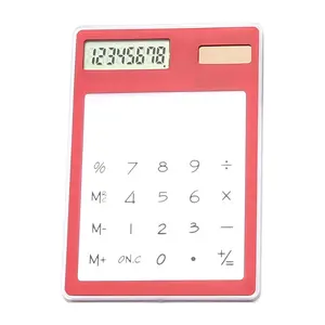 Kalkulator transparan, komputer matahari portabel siswa SENTUH Mini kartu lucu kalkulator
