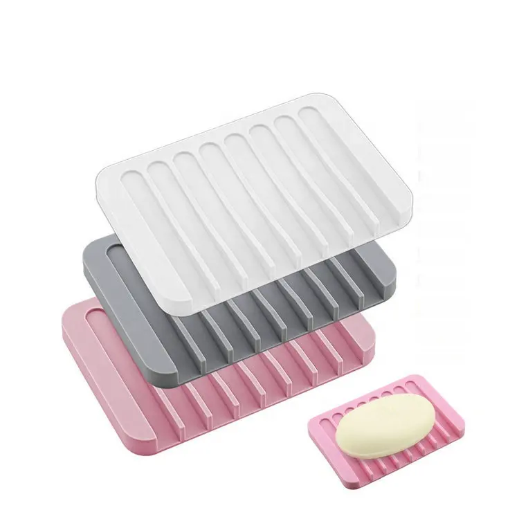 Silicone Nhà Bếp Nhà Vệ Sinh Phòng Tắm Vòi Hoa Sen Màu Xà Phòng Hộp Khay Chủ Khuôn Non-slip Silicone Xà Phòng Di Động Chủ