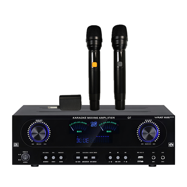 HiFi 2-Channel 160W + 80W*2 Metal Home Audio Amplifier Digital Loudspeaker BT 5.0 with 2 Microphone 20Hz-20KHz 0.1% THD