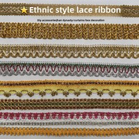 Bordure en dentelle tressée multi-formes style ethnique vintage avec fil métallique, non extensible, tailles personnalisables pour la vente en gros