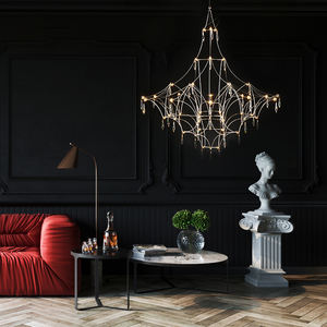 Lustre en cristal en acier inoxydable personnalisé en gros lampe pour restaurant lustre à <span class=keywords><strong>suspension</strong></span> LED de luxe moderne - Product Image 3