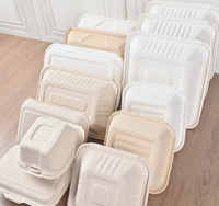 Contenitori per Catering Biodegradabili in Bagassa SINCERE, Eco-Friendly, 9 Pollici, Scatole Monouso per Pranzo e Cena