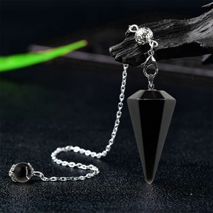 Colgante de Péndulo de Cristal Natural Ajustable, Collar con Colgante de Pirámide Hexagonal de Amatista en Bruto para Sanación con Piedras - Product Image 4