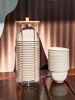 Tasse à thé Kung Fu jetable en bagasse, design en coque de riz, mini-tasse de dégustation, logo personnalisé, tasse de voyage résistante à la chaleur pour liquides chimiques