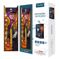 Tonecheer Interstellar 3D DIY : Kits de modèles de maisonnettes en bois et serres de livres miniatures pour les boutiques de cadeaux et les magasins de jouets
