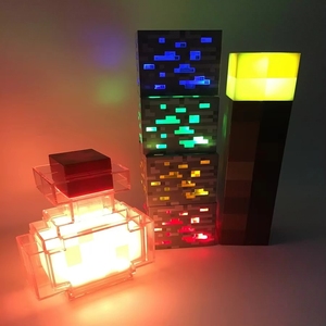 โคมไฟตั้งโต๊ะ LED รูปหินบราวน์สโตน Mine De Craft แบบมินิ ใช้พลังงาน USB ชาร์จได้ เสียบปลั๊กได้ เหมาะสำหรับห้องนอนเด็ก - Product Image 1