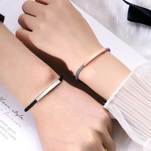 Simple Woven Bracelet Unisex Copper Valentine's Day Gift Geometric Design - Product Image 3