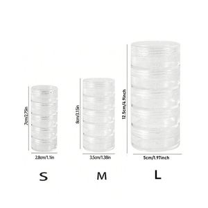 Hot Selling Small <b>Round</b> Clear Plastic Stackable Storage <b>Boxes</b> Desktop Acrylic Jewelry Organizer Custom Logo - Product Image 1