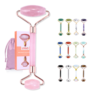 Rullo di giada naturale di alta qualità all'ingrosso rullo per il <span class=keywords><strong>viso</strong></span> strumento per la cura della pelle Logo personalizzato massaggiatore a rullo in <span class=keywords><strong>pietra</strong></span> di quarzo di cristallo - Product Image 1